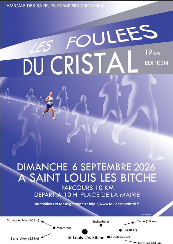 Affiche des foulées du Cristal 2026 à Saint-Louis-les-Bitche